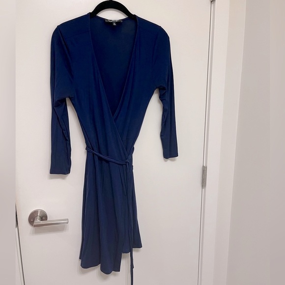 Classic Navy Wrap Dress - Picture 3 of 3